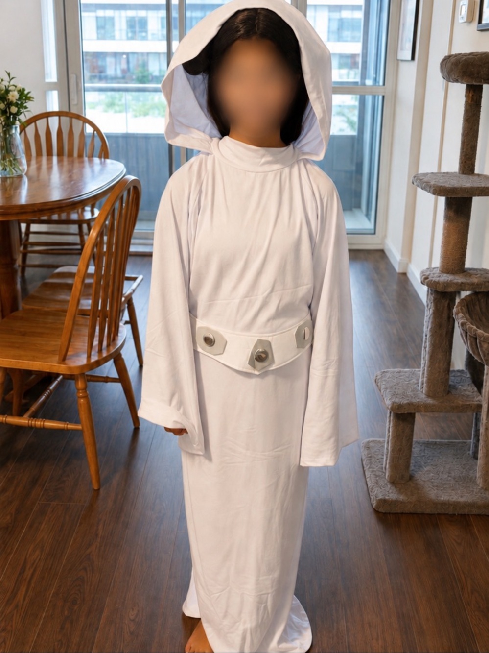 Star Wars Princess Leia Kids Costume Size Large + Wig Halloween Cosplay